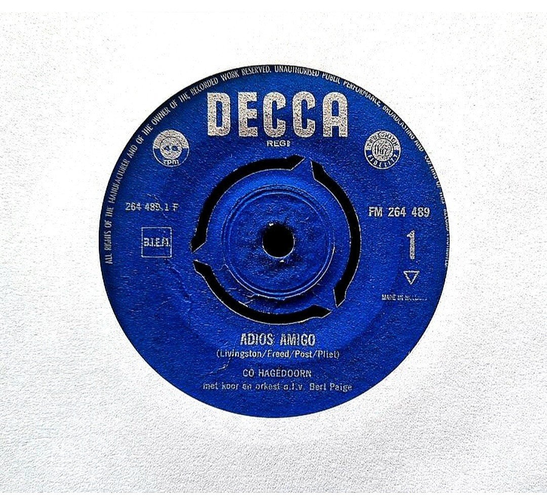 7"/SINGLE  CO HAGEDOORN - Adios Amigo, Ophalen of Verzenden, Gebruikt, Pop