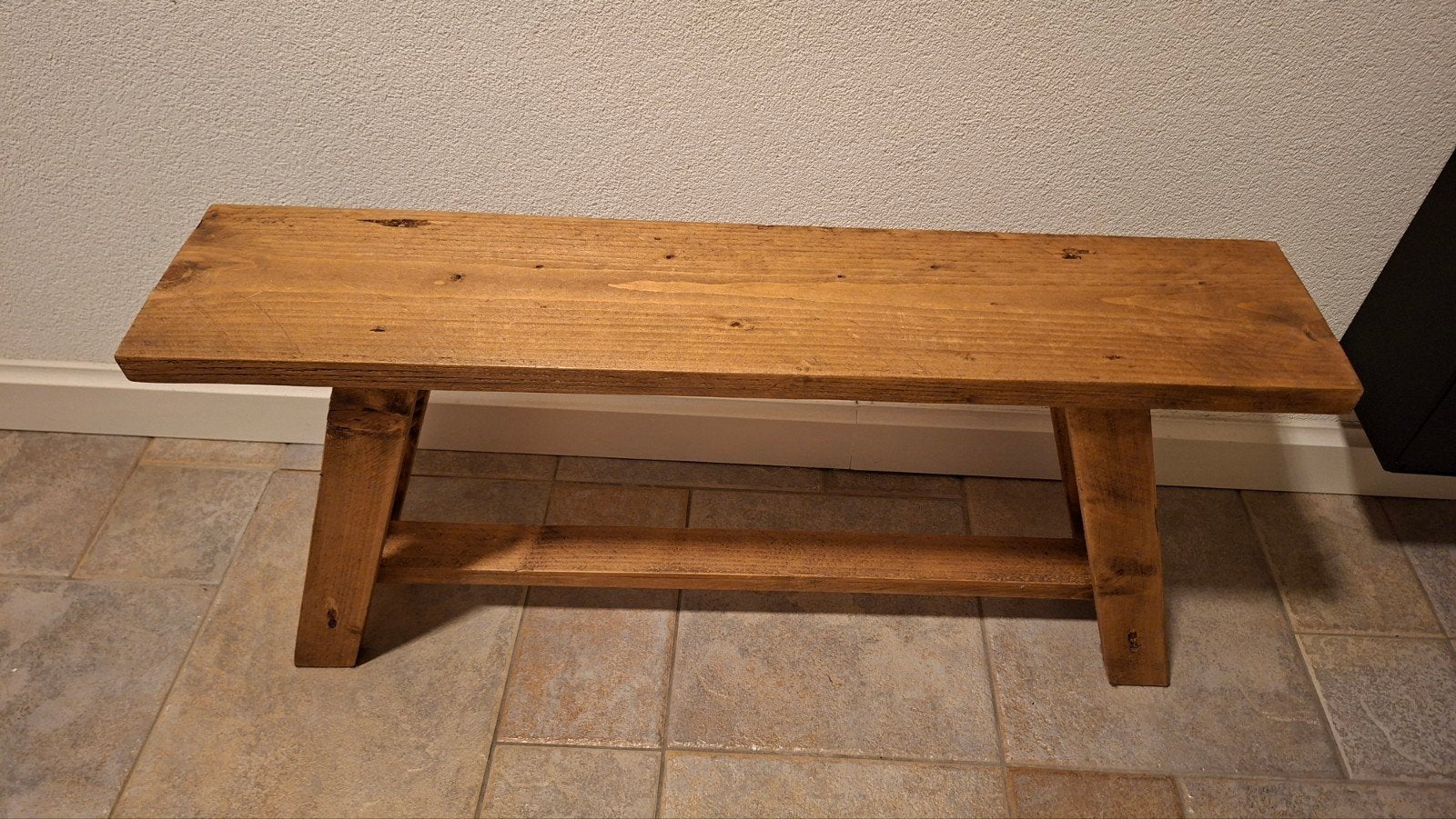 houten bankje 90 cm, Ophalen, 50 tot 100 cm, Zo goed als nieuw, Minder dan 25 cm