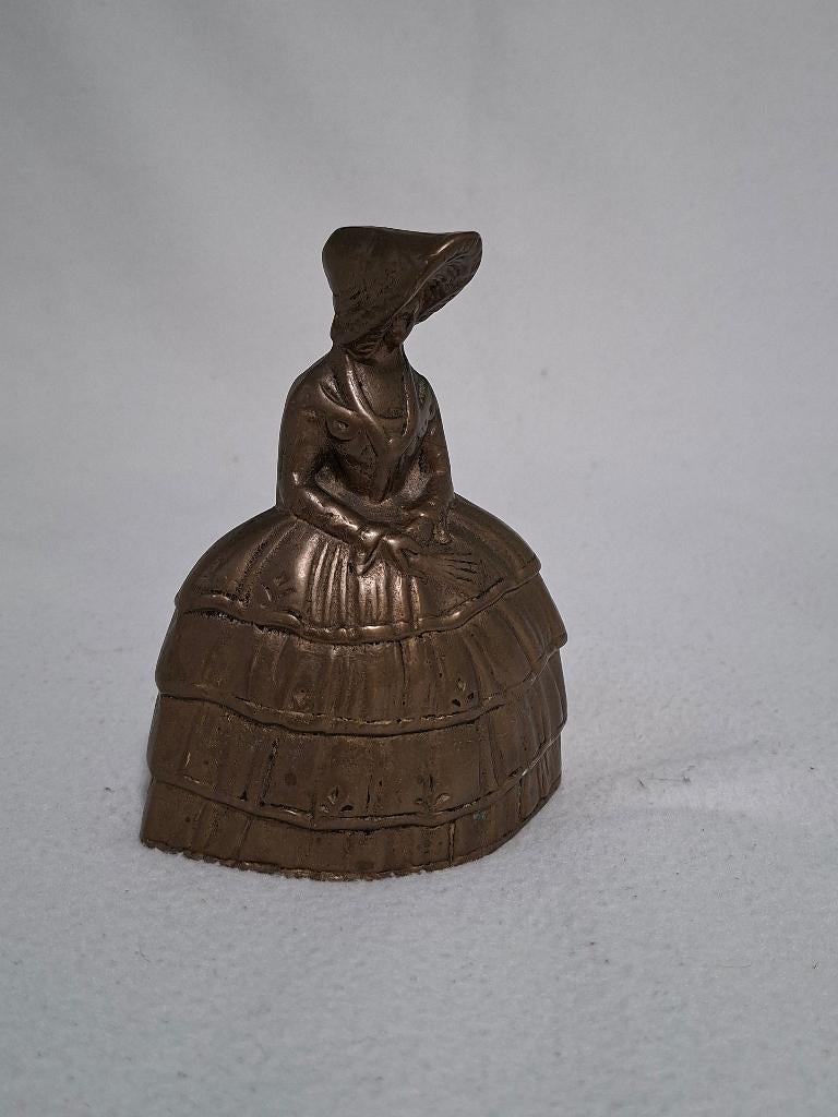 Antiek bronzen tafelbel Victoriaanse dame, Ophalen of Verzenden