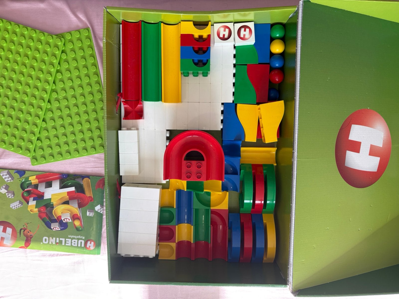 Hubelino grote basisset knikkerbaan (123 stenen), Ophalen, Gebruikt, Inclusief doos, Duplo