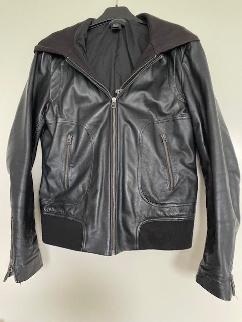 Mango leren dames jas, Mango, Zwart, Gedragen, Ophalen