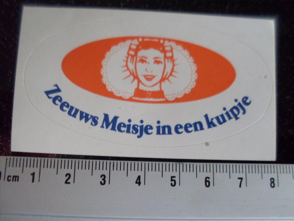 sticker zeeuws meisje in een kuipje logo ovaal, Verzamelen, Ophalen of Verzenden, Zo goed als nieuw, Merk