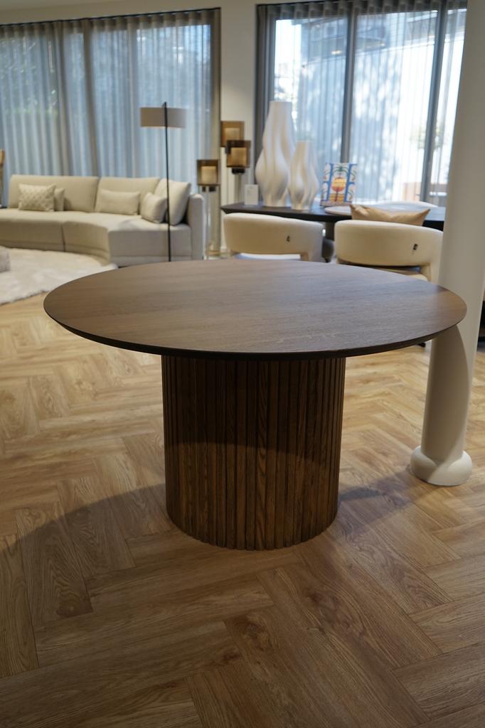 Houten PMP eettafel, Huis en Inrichting, Ophalen, 100 tot 150 cm, Rond, Zo goed als nieuw