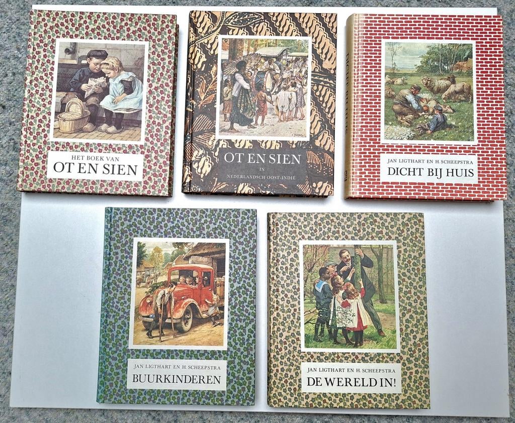 Complete serie Ot en Sien - Jan Ligthart - 5 boeken, Ophalen of Verzenden, Zo goed als nieuw, Jan Ligthart en H. Scheepstra, Fictie algemeen