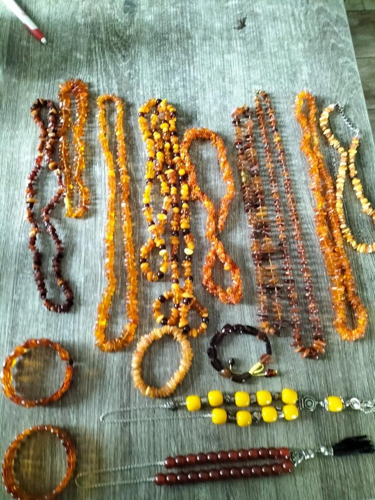 Mooi groot Amber barensteen lot., Verzenden, Overige materialen, Ketting