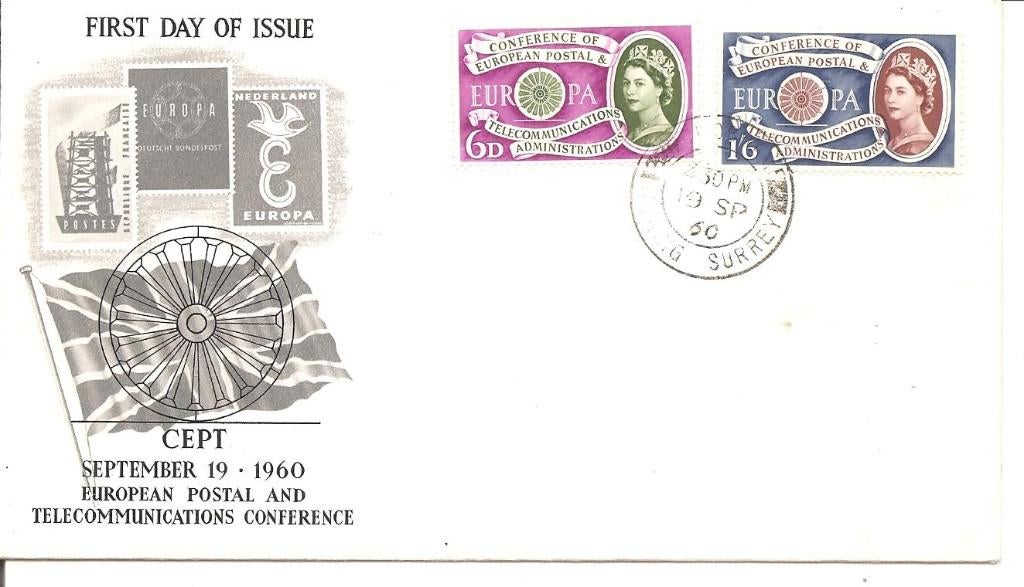 Engeland FDC 19 september 1960, Postzegels en Munten, Postzegels | Eerstedagenveloppen, Verzenden, Onbeschreven, Europa