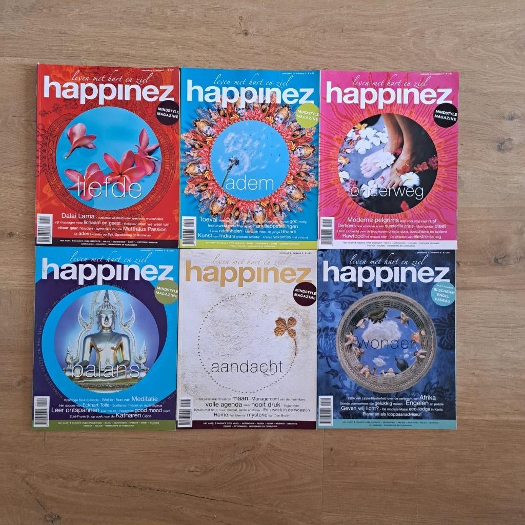 Happinez 13 complete jaargangen - Mindstyle Magazine, Ophalen, Zo goed als nieuw, Lichaam en Geest