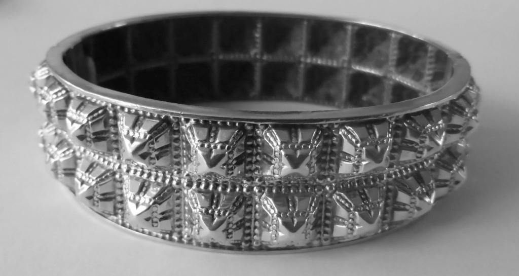 Koopje! Zeldzame victoriaanse piramide armband ca 1890, incl, Verzenden, Zo goed als nieuw, Zilver, Zilver