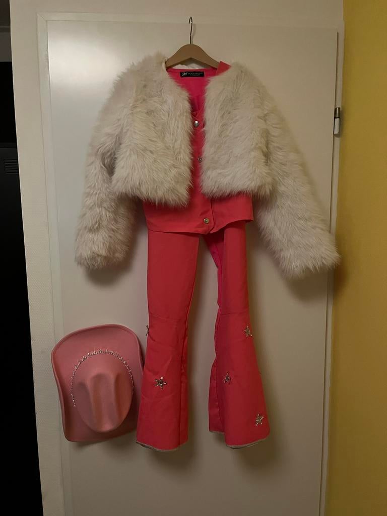 Cowgirl Carnavalspak bontjas en hoed maat 140/146, Kinderen en Baby's, Ophalen of Verzenden, Zo goed als nieuw