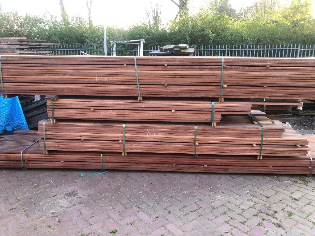Vlonderplanken massaranduba anti slip klasse 1 hardhout, Ophalen, Nieuw, Hout