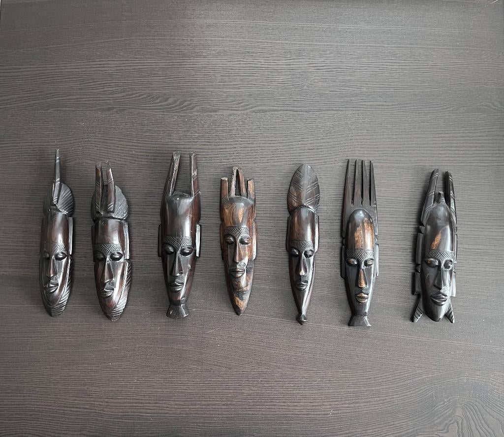 Zeven dagen maskers uit Senegal, Antiek en Kunst, Ophalen of Verzenden