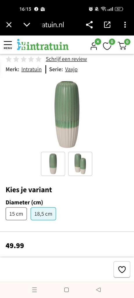 Moderne vaas Intratuin, Ophalen, Overige kleuren, Nieuw, Glas