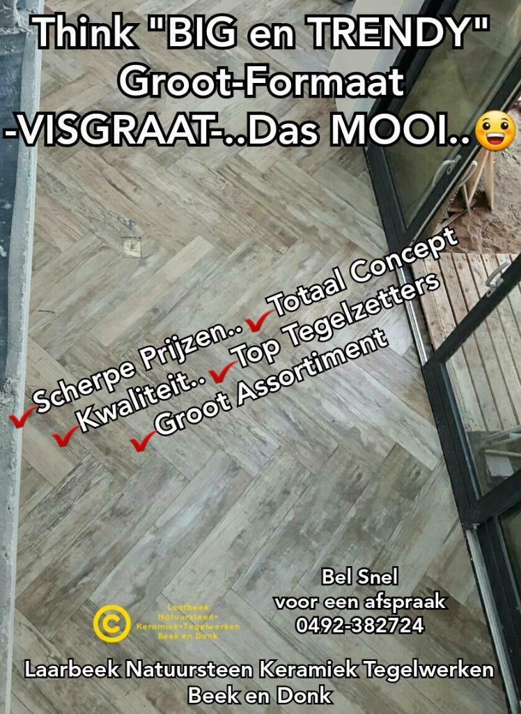 Visgraat verband, Groot Formaat Houtlook Tegels!, Nieuw, Ophalen of Verzenden, 10 m² of meer, Wandtegels