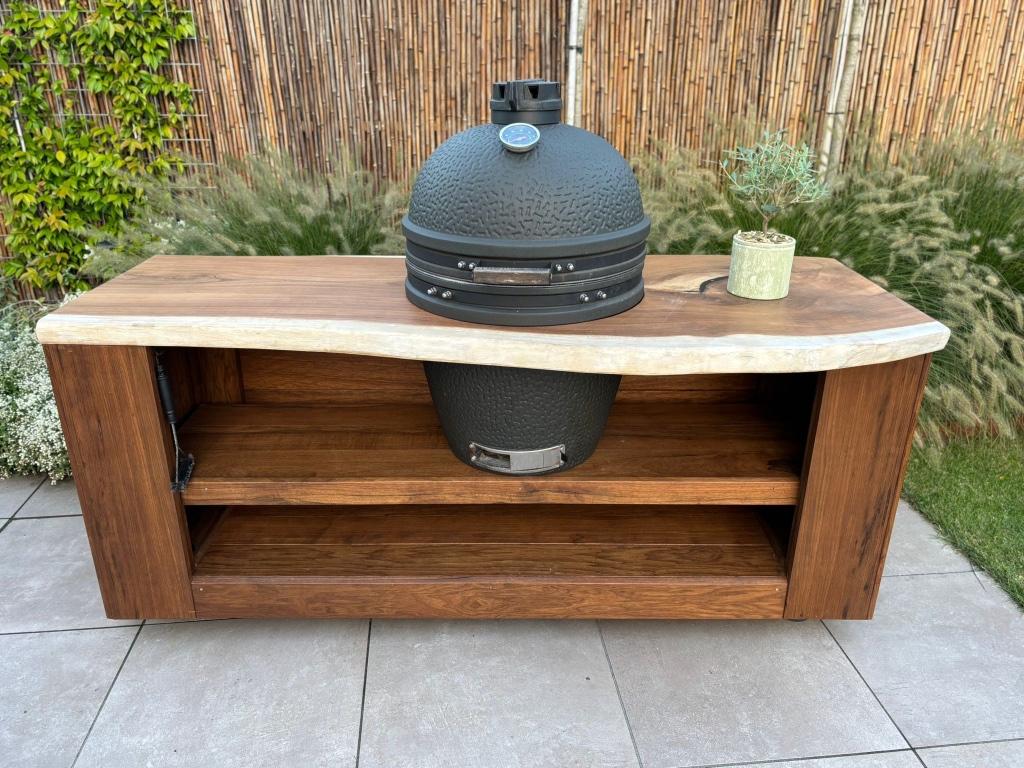 BBQ meubel op maat  hoogwaardig iroko frake, Ophalen, Houtskool, Zelf gemaakt, Nieuw