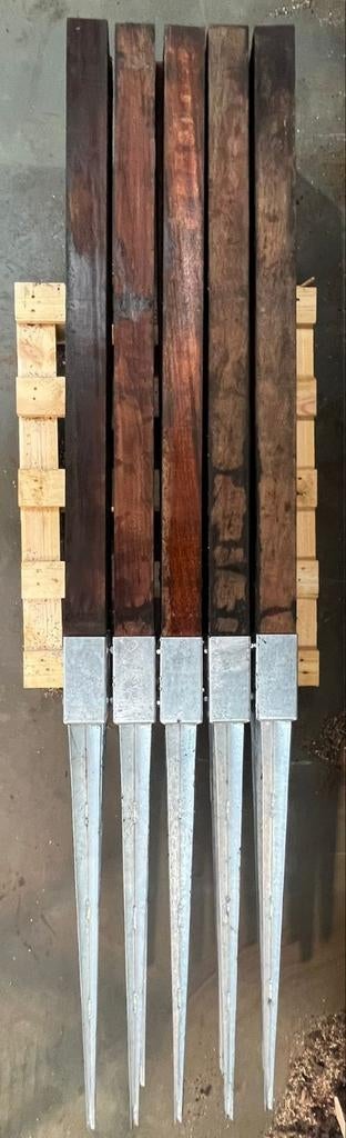 Hardhouten paal met paalpunt 195x7x7, Dieren en Toebehoren, Stalling en Weidegang