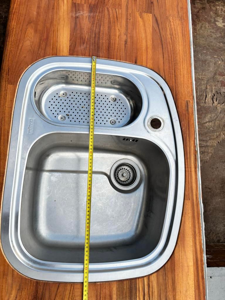Teak Werkblad met Miele Inductie Kookplaat, Ophalen, Gebruikt, 100 tot 150 cm, Minder dan 100 cm