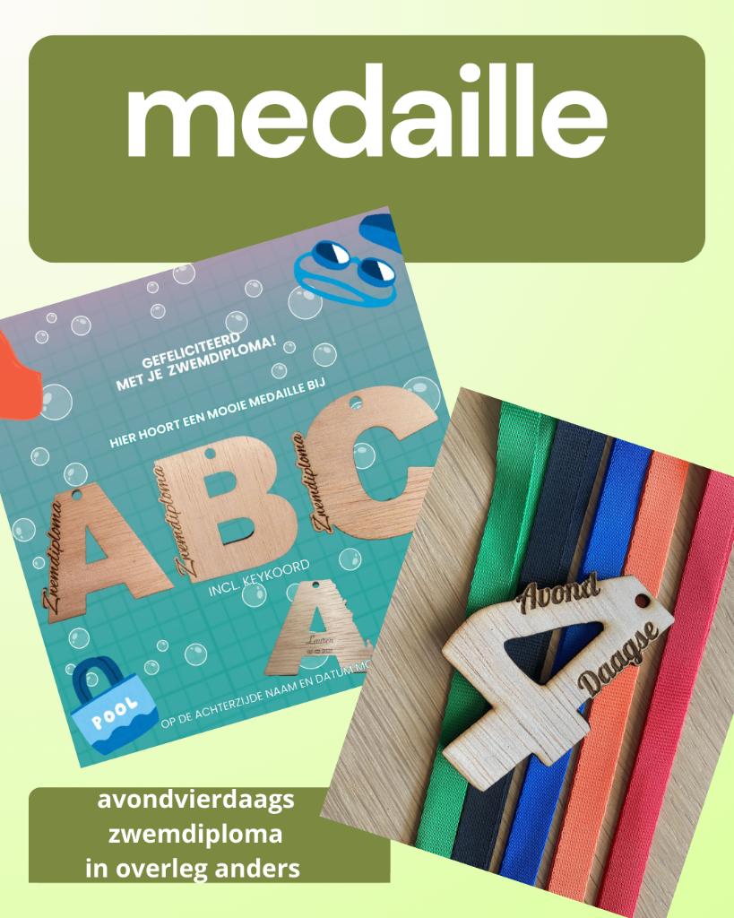medaille zwemles, avondvierdaagse, zwemvierdaagse enz., Ophalen of Verzenden, Overige materialen, Nederland