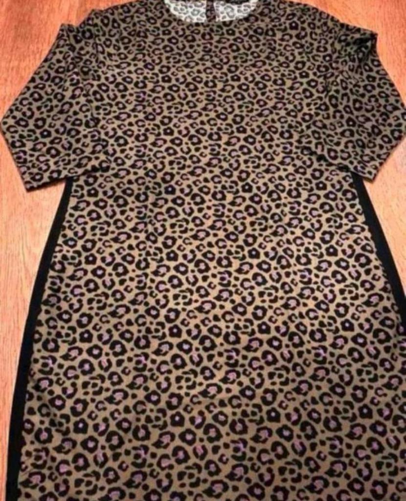 Dames jurk maat M panterprint, Kleding | Dames, Jurken, Maat 38/40 (M), Zwart, Ophalen of Verzenden, Zo goed als nieuw