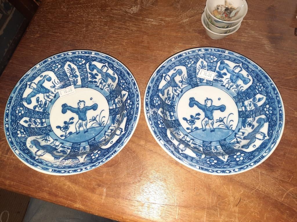 Twee antieke Chinese borden, Ophalen of Verzenden