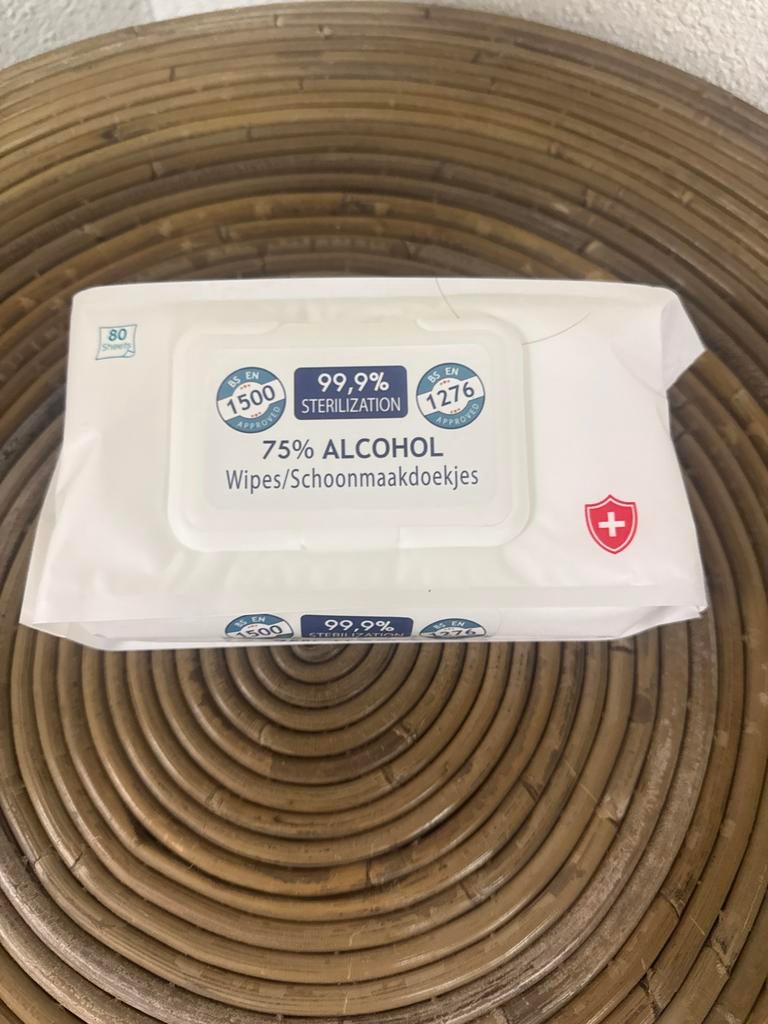 75% alcohol wipes/schoonmaakdoekjes, Ophalen of Verzenden