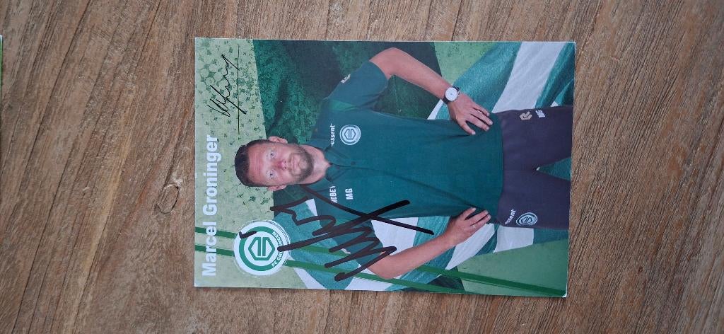 Spelerskaart met handtekening; Marcel Groninger FC Groningen, Ophalen of Verzenden, Nieuw, Overige binnenlandse clubs, Spelerskaart