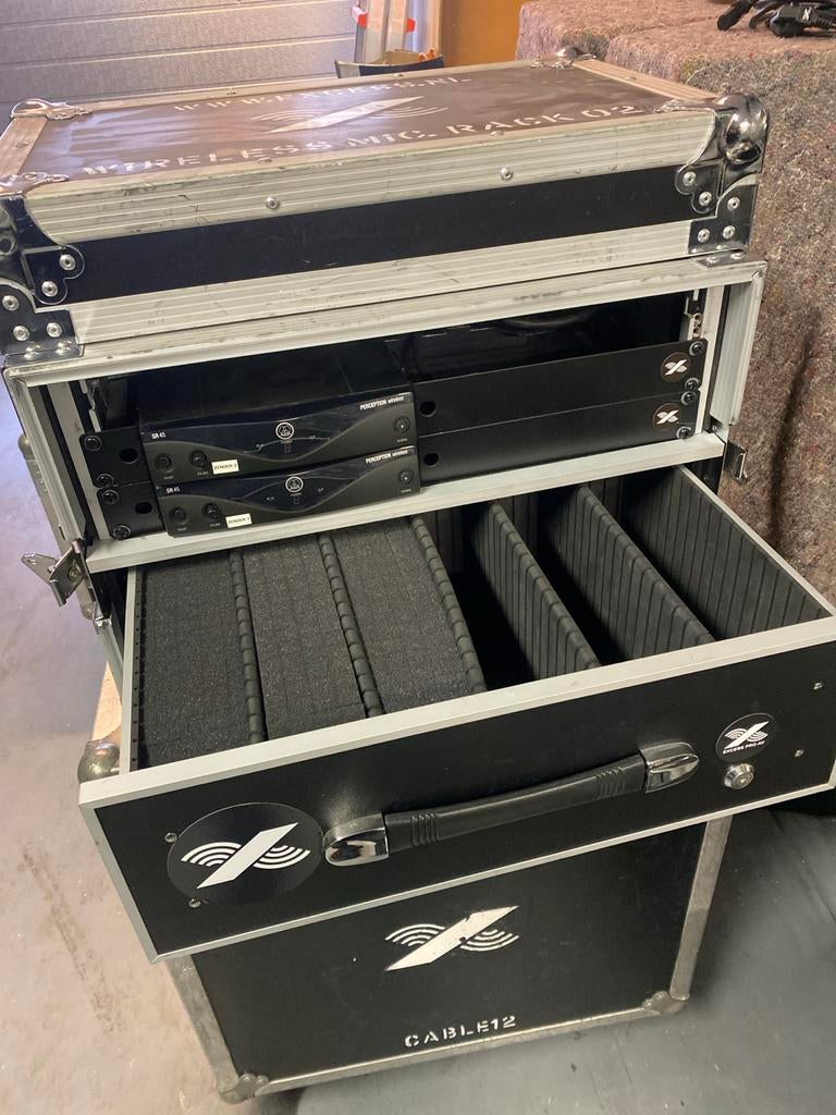 DAP Zenderrack 3HE met 2 AKG SR45 receivers, Ophalen of Verzenden, Gebruikt