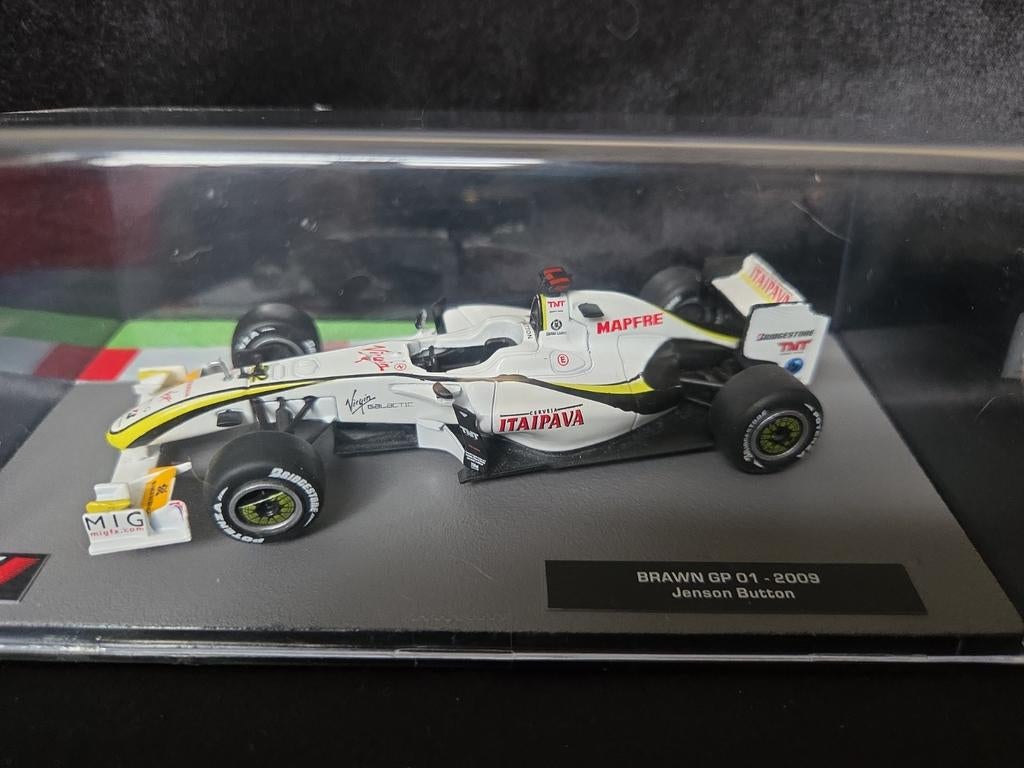 Brawn GP BGP 001 2009 – Jenson Button – schaal 1:43, Hobby en Vrije tijd, Modelauto's | 1:5 tot 1:12, Nieuw, Auto, Ophalen of Verzenden