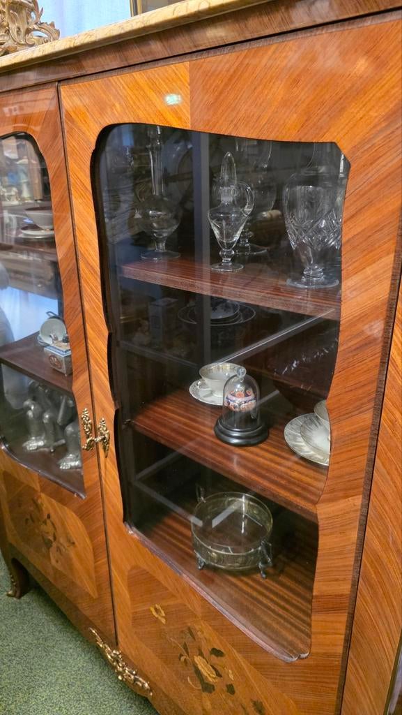 Schitterende Franse vitrine marmeren blad, Ophalen