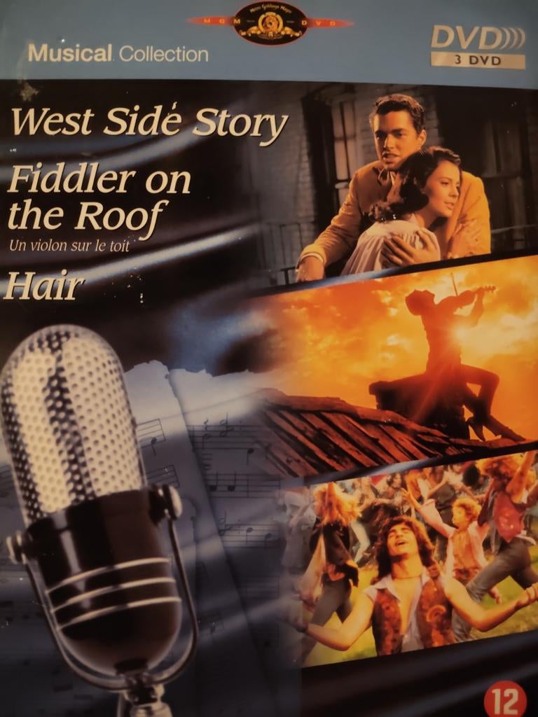 Musical Collection Dvd West Side Story, Fiddler, Hair DVD, Cd's en Dvd's, Dvd's | Klassiekers, Vanaf 12 jaar, Ophalen of Verzenden