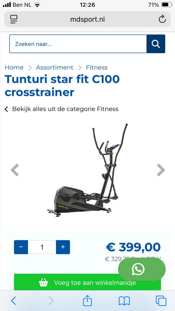 Tunturi Starfit C 100 HR Crosstrainer - Prima Staat, Ophalen, Gebruikt, Armen, Crosstrainer