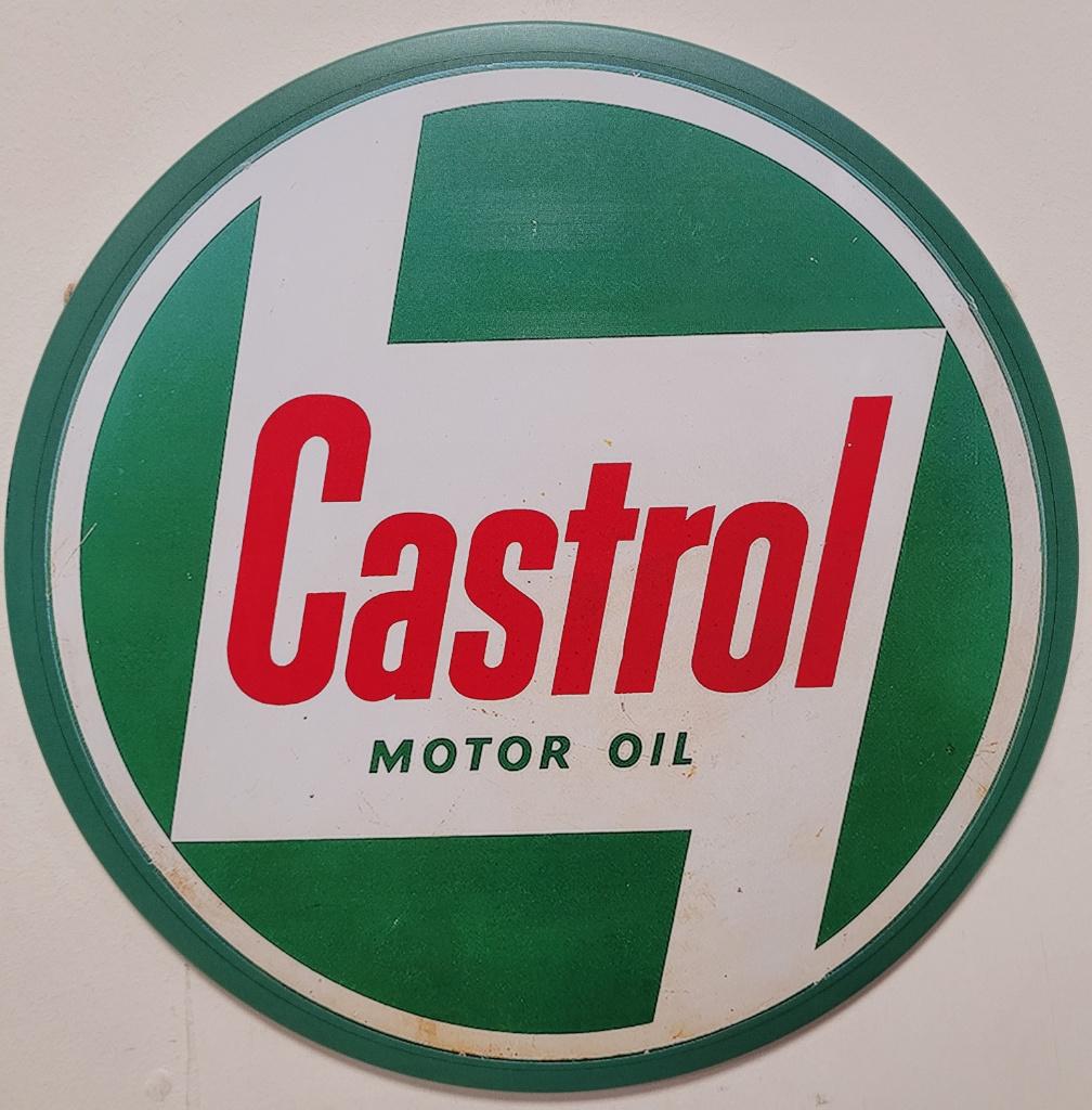 Castrol Motor Oil logo rond reclamebord van metaal wandbord