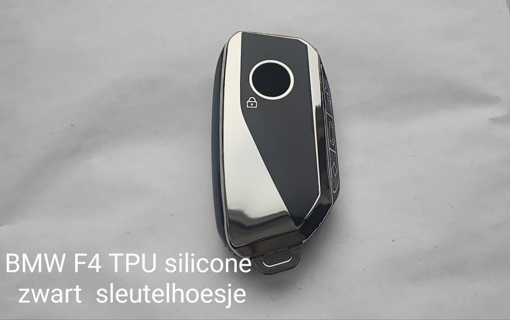 BMW F4 Sleutel Behuizing - TPU Silicone Zwart/Zilver, Auto diversen, Auto-accessoires, Nieuw, Ophalen of Verzenden