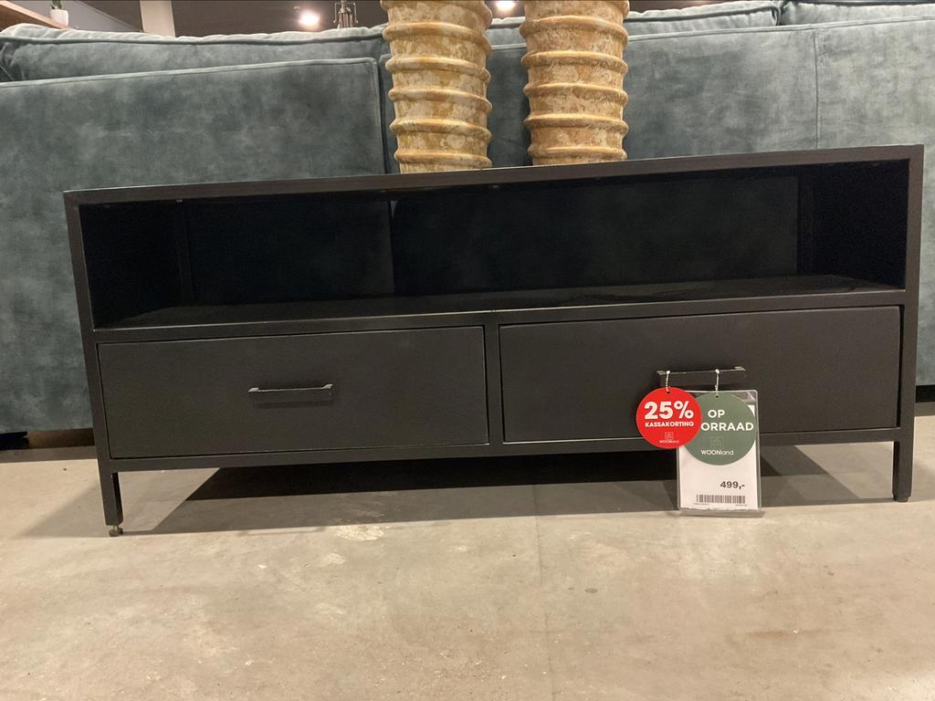 Showroomopruiming | Tv kast Kala | Zwart Mangohout, Overige houtsoorten, 100 tot 150 cm, Nieuw, Ophalen of Verzenden