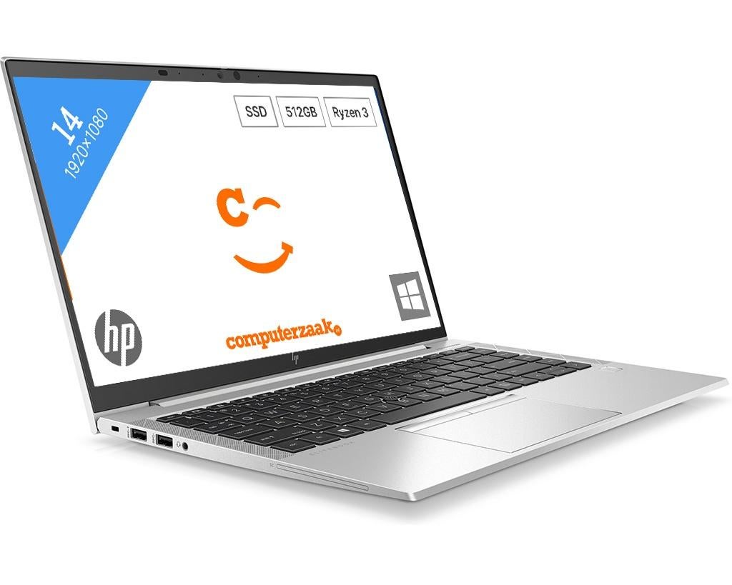 HP EliteBook 845 G8/AMD Ryzen 3 2.6GHz/16GB/256GB SSD, Hp, 256 GB, 2 tot 3 Ghz, Qwerty