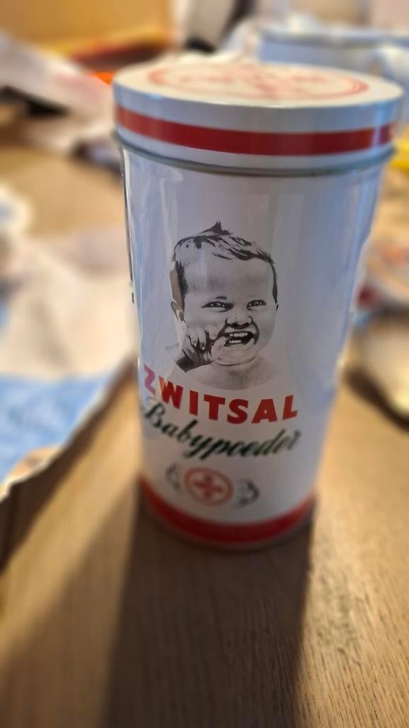 Zwitsal poederdoos poeder blik werkend muziekdoosje brocant, Verzamelen, Blikken, Ophalen of Verzenden, Zo goed als nieuw, Overige