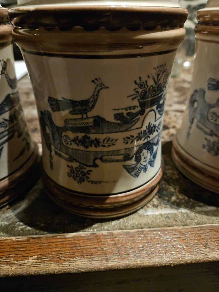 Apothekers pot met blauwe decoratie, Antiek en Kunst, Antiek | Keramiek en Aardewerk, Ophalen of Verzenden