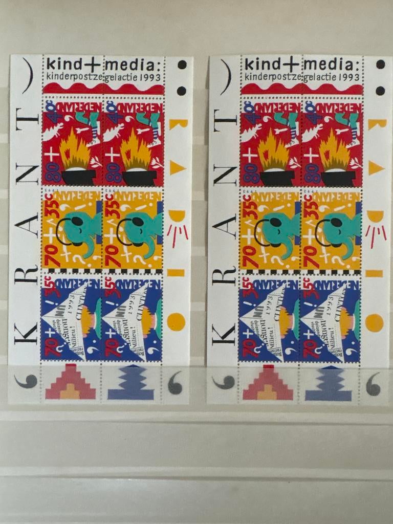 Kinderpostzegels 1993 - 2 Vellen, Postzegels en Munten, Postzegels | Nederland, Ophalen of Verzenden, Na 1940, Postfris
