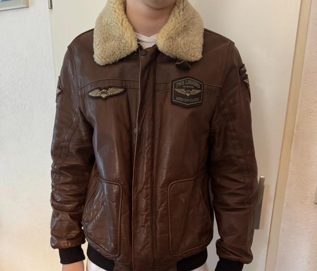 PME Hudson leren bomber jack, maat L, Kleding | Heren, Jassen | Winter, Maat 52/54 (L), Bruin, Ophalen of Verzenden, PME