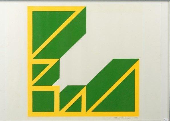 Jan Dibbets(1941) Zeefdruk "Geometrische Comp" Ges Gen Ged, Ophalen of Verzenden