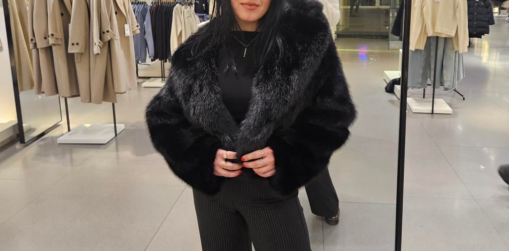 Nieuwe Zara faux fur jas zwart – maat xs-s, Ophalen of Verzenden, Nieuw, Maat 36 (S), Zwart