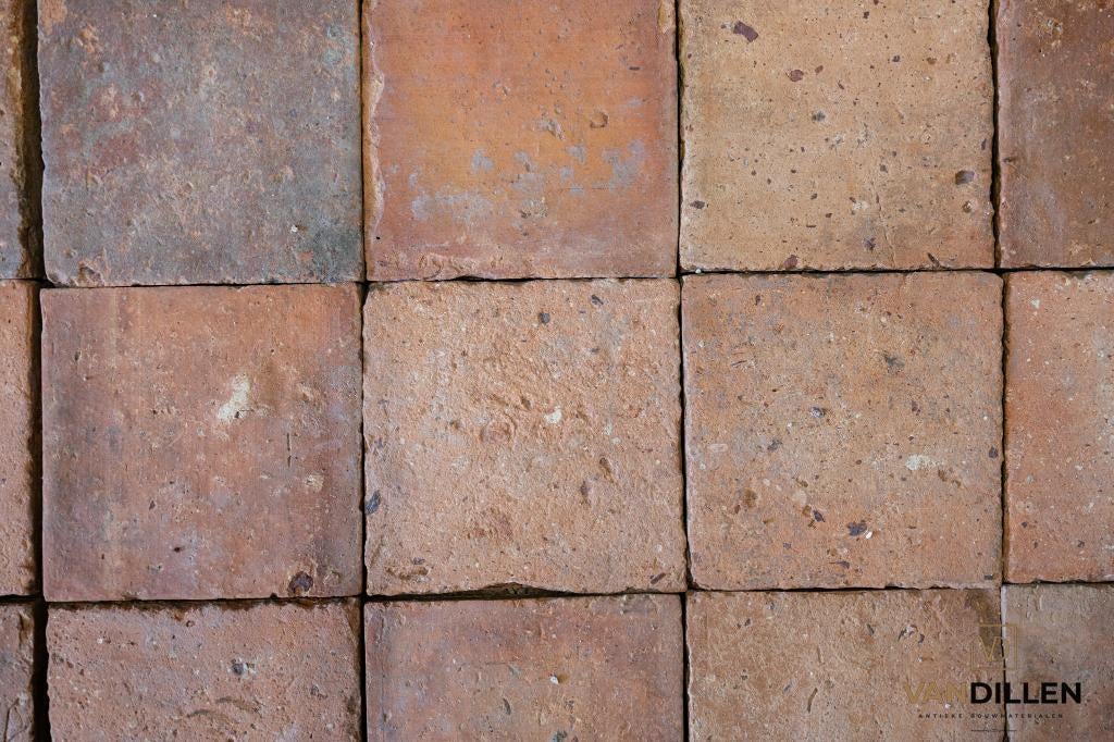 Antieke Franse plavuizen tegels zalm nuance 67.5M2 16x16, Doe-het-zelf en Verbouw, Steen of Klei, Verzenden, Minder dan 50 cm