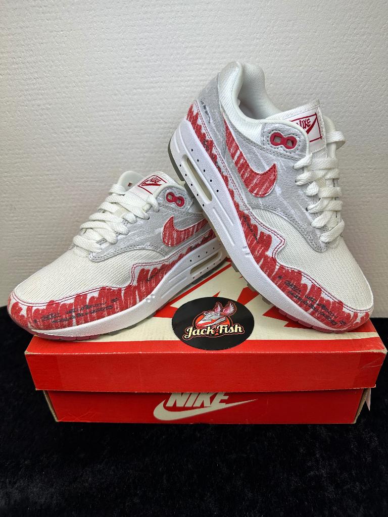 Nike air Max 1 Sketch University red - size 36, Overige kleuren, Nike, Nieuw, Ophalen of Verzenden