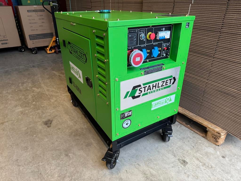 Stahlzet 20KVA noodstroom aggregaat (NIEUW) incl. Garantie, Doe-het-zelf en Verbouw, Aggregaten, Ophalen, Zo goed als nieuw, Dieselolie