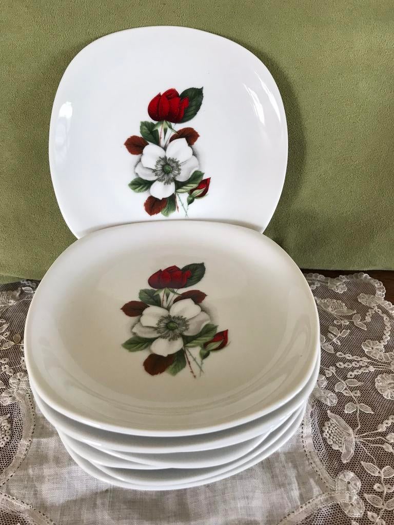 Gebaksbordje Zwarschenhammer, bloemen (230519), Ophalen of Verzenden, Gebruikt, Porselein, Overige stijlen