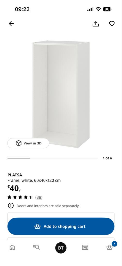 IKEA PLATSA kasten met deuren, Ophalen, Gebruikt, 50 tot 100 cm, Minder dan 100 cm
