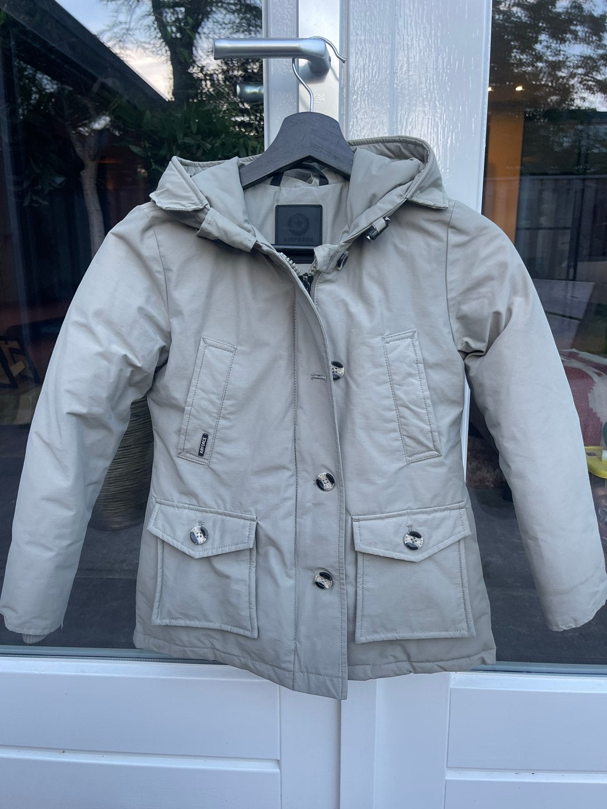 Airforce jas pocket parka maat 8 grijs/groen, Ophalen of Verzenden, Zo goed als nieuw, Jongen of Meisje