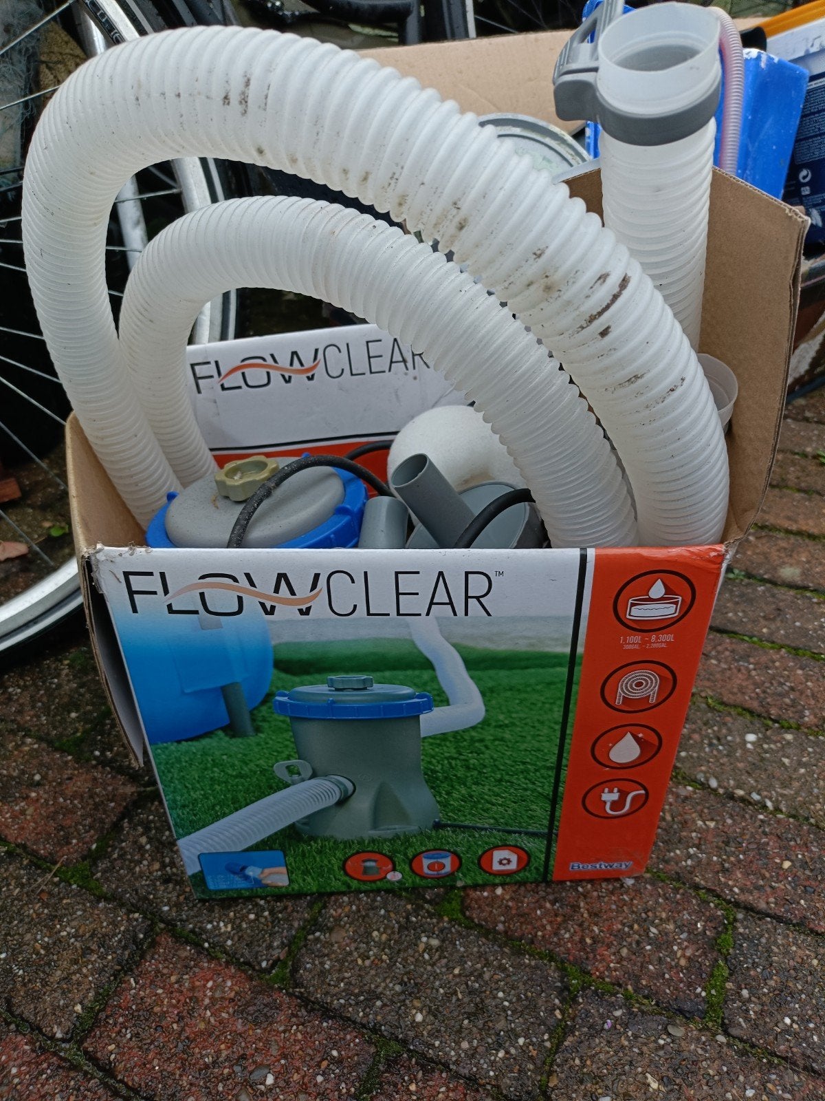 Flowclear Zwembadpomp met Slangen en Accessoires, Tuin en Terras, Ophalen, Gebruikt, Zwembadpomp