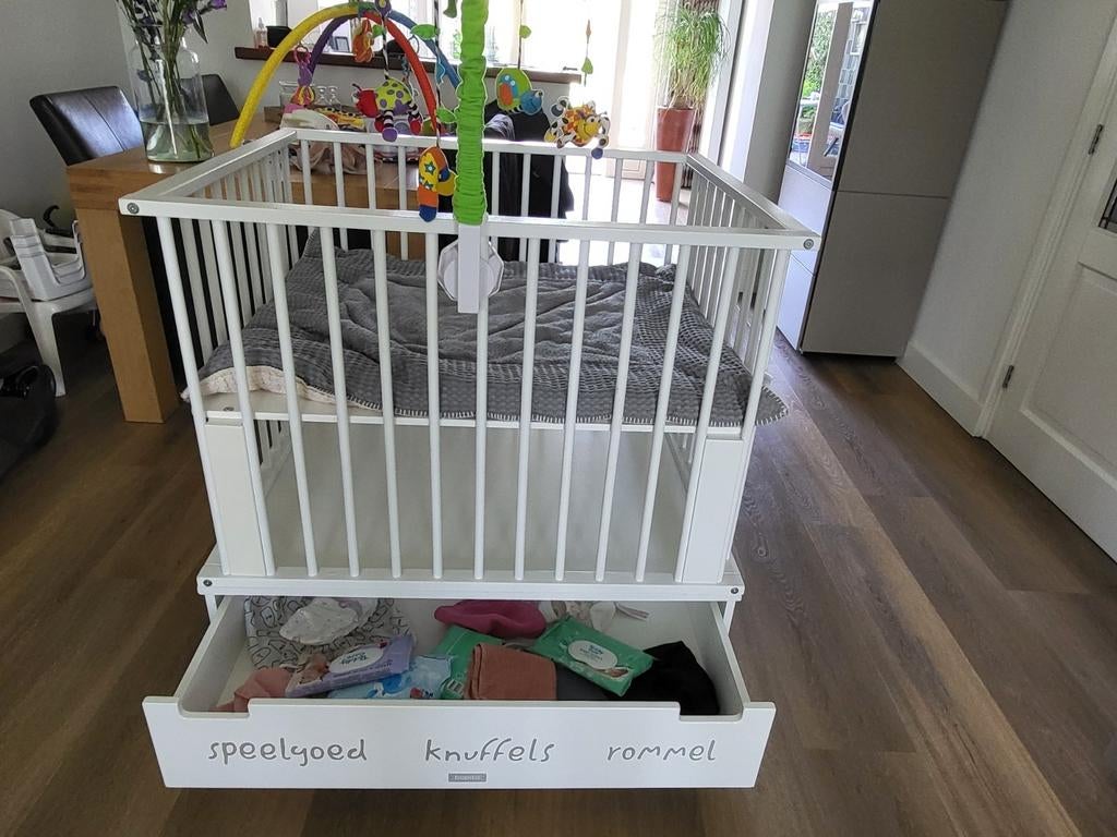 Kinderbox met boxkleed, Ophalen, Metaal of IJzer, Minder dan 100 cm, Klemhekje