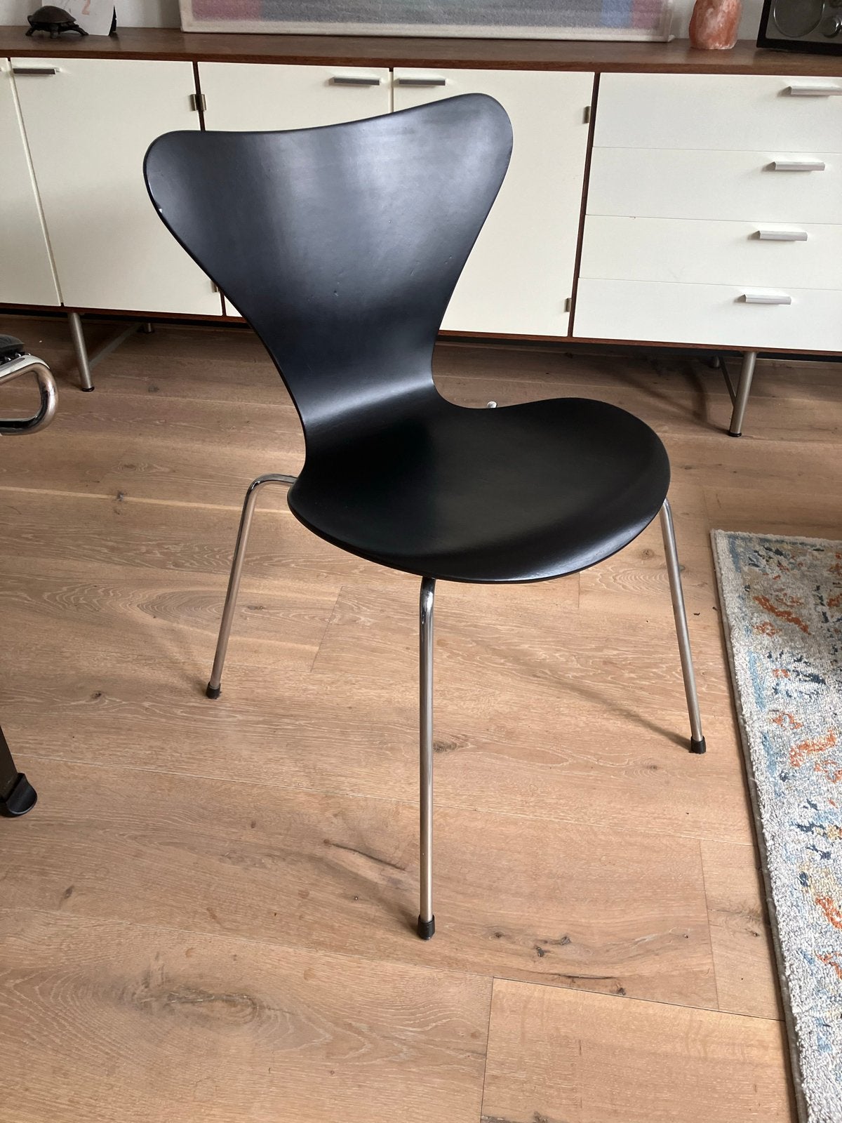 Zwarte Fritz Hansen Vlinderstoel, Kunststof, Gebruikt, Zwart, Ophalen of Verzenden