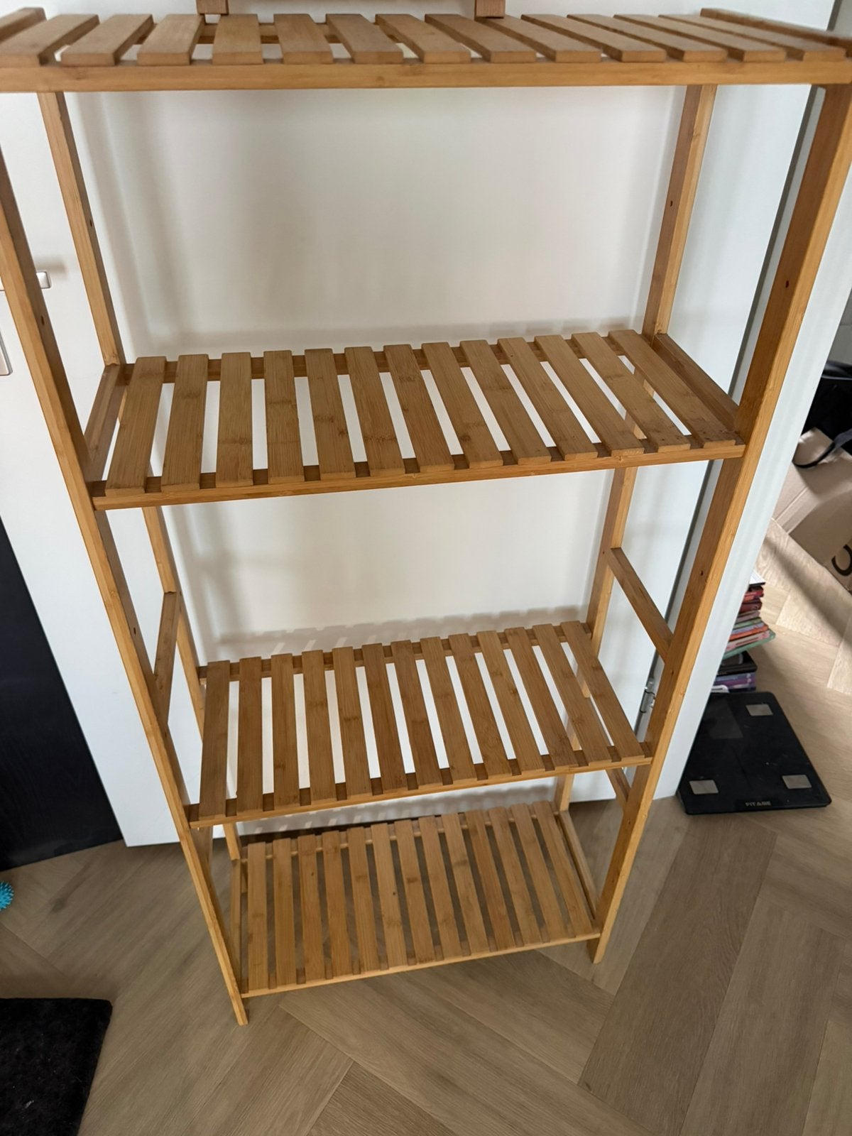 Badkamer plankenrek / plankenkast bamboe, Ophalen, Zo goed als nieuw